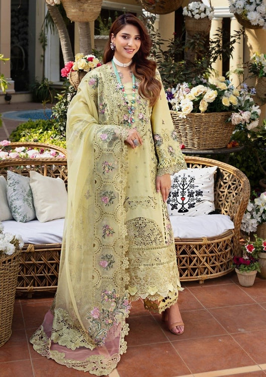 Lawn - 3PC Chikankari Embroidered Shirt With Khadi Net Embroidered Dupatta - 5302 - Sapphire Studios
