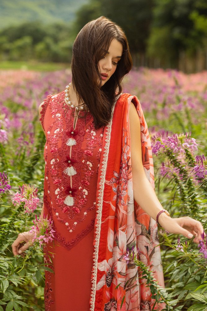 Lawn - 3PC Embroidered Shirt with Digital Printed Jacquard Dupatta - 1175 - Sapphire Studios
